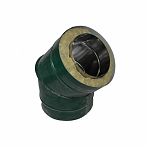 Отвод (угол) дымохода 120х200 мм, угол 45 гр., оцинкованная сталь 0.5 мм, сэндвич-конструкция  