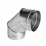 Отвод (колено) дымохода d 150 мм, угол 90 гр., оцинкованная сталь 0.5 мм