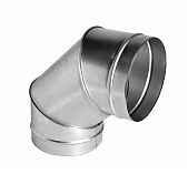 Отвод (колено) дымохода d 150 мм, угол 90 гр., оцинкованная сталь 0.5 мм