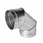 Отвод (колено) дымохода d 150 мм, угол 90 гр., оцинкованная сталь 0.5 мм