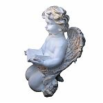 Фигура садовая декоративная Ангел с книгой FG-12308, полистоун, 38 см