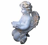 Фигура садовая декоративная Ангел с книгой FG-12308, полистоун, 38 см