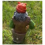 Фигура садовая Баба Яга на ступе с Кошкой, 360х400х740 мм, полистоун