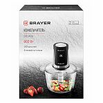 Измельчитель Brayer BR1408 800 Вт, стеклянная чаша 3 л, LED дисплей, 6 лезвий из титана