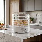 Сушилка для овощей и фруктов Gorenje FDK24DW, 5 поддонов, 380 Вт, белый
