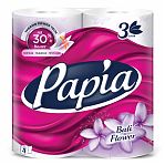 Бумага туалетная Papia с ароматом Bali Flower, 3 слоя, 4 рулона
