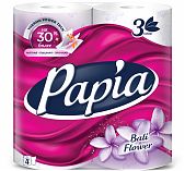 Бумага туалетная Papia с ароматом Bali Flower, 3 слоя, 4 рулона