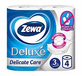 Бумага туалетная Zewa Delux, 3 слоя, 4 рулона