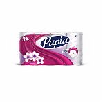 Туалетная бумага белая HAYAT Papia Bali Flower трёхслойная, 8 шт