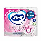 Бумага туалетная Zewa Deluxe Орхидея, трех слойная, 4 рулона в пачке