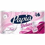 Туалетная бумага Papia Deluxe, аромат Paradiso Fiori, белая, четырёхслойная, 8 рулонов