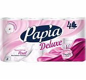 Туалетная бумага Papia Deluxe, аромат Paradiso Fiori, белая, четырёхслойная, 8 рулонов