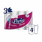 Полотенца бумажные Papia Decor, 3 слоя, 83 листа, 4 рулона, белые