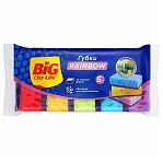 Губки кухонные Rainbow BIG City крупнопористые, в упаковке 5 штук