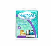 Салфетки для уборки Чистюля Легкая, вискоза, различные цвета, 3 шт