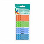 Прищепки для белья Мультидом LF75-70 пластик, различные цвета, 12 шт