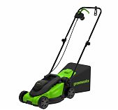 Газонокосилка электрическая Greenworks GD1200LM32, травосборник 30 л, 1200 Вт