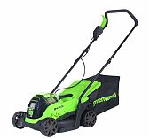 Газонокосилка аккумуляторная Greenworks GD24LM33K4 24В, травосборник 30 л, АКБ 4 A•ч, зарядное устройство