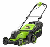 Газонокосилка аккумуляторная Greenworks GD24X2LM41K2x, 24В, травосборник 60 л, 2 АКБ 4 A•ч, зарядное устройство