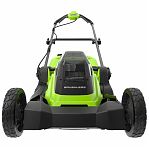 Газонокосилка аккумуляторная Greenworks GD24X2LM41K2x, 24В, травосборник 60 л, 2 АКБ 4 A•ч, зарядное устройство