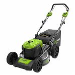 Газонокосилка аккумуляторная Greenworks GD40LM46SP 40В самоходная, травосборник 55 л, АКБ 4 A•ч, зарядное устройство
