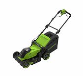 Газонокосилка аккумуляторная Greenworks GD40LM411, травосборник 45 л, АКБ 5 A•ч, зарядное устройство