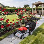 Газонокосилка бензиновая Ресанта КР-5.0 БП 70/3/11 самоходная, травосборник 50 л, 3670 Вт