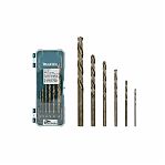 Набор сверл по металлу Makita D-75758, спиральные, цилиндрический хвостовик, пластиковый бокс с подвесом, 6 штук