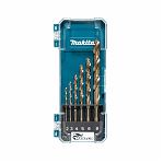 Набор сверл по металлу Makita D-75758, спиральные, цилиндрический хвостовик, пластиковый бокс с подвесом, 6 штук