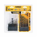 Набор сверл по металлу DeWalt BLACK&GOLD DT70728POS-QZ, спиральные, трехгранный хвостовик, в упаковке 19 штук