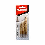 Набор сверл по металлу Makita B-57308, спиральные, шестигранный хвостовик, для ударного сверления, в упаковке 5 штук