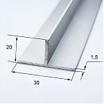Тавр алюминиевый 30х20х1.5 мм, Т-образный профиль, для строительства, длина 3 м