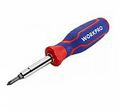 Отвертка с трещоткой и битами Workpro 15 в 1 WP221061