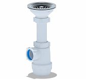 Сифон Ани Пласт Грот 31/2" х 40 (А0150) с переливом, для кухонной мойки