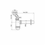Сифон бутылочный Alcaplast A-45A для писсуара, 40-1 1/4", с манжетой, белый