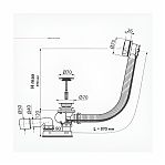 Сифон трубный Alcaplast A55K100 для ванны, гидрозатвор 40/50 мм, с переливом, хром