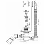 Сифон бутылочный MCAlpine MRB12 для ванны 40/50-1 1/2", с переливом, хром