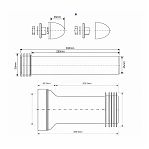 Переход для инсталляции Mcalpine FP45R-KIT3 с фановой трубой 90 мм, черный