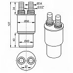 Аэратор-переход AlcaPlast AKS6 для канализации, 40/50-1/2″, два штуцера диаметр 14 мм, белый