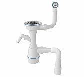 Сифон бутылочный Nova 1048 для кухонной мойки, с переливом, 3 1/2", белый