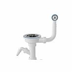 Сифон бутылочный Nova 1048 для кухонной мойки, с переливом, 50-3 1/2", белый