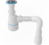 Сифон бутылочный Nova 1050 для раковины и мойки, выпуск 64 мм, 40/50-1 1/4", белый