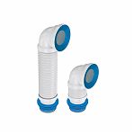 Гибкая гофротруба для унитаза Nova 7044, угол 90 градусов, диаметр 110 мм, длина 500 мм, белая