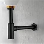 Сифон бутылочный Frap F82-7 для раковины 32-1 1/4", без выпуска, черный