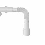 Сифон трубный Nova 1520 для ванны 40/50-1 1/2", с переливом, белый