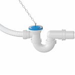 Сифон трубный Nova 1520 для ванны 40/50-1 1/2", с переливом, белый