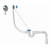 Сифон трубный Nova 1520 для ванны 40/50-1 1/2", с переливом, белый