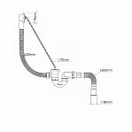 Сифон трубный Nova 1520 для ванны 40/50-1 1/2", с переливом, белый