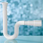 Труба гофрированная McAlpine Nova 1315 гибкая, с гайкой, раздвижная, вход 1 1/2", выход 40/50 мм, длина 740 мм, белая