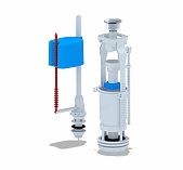 Арматура для унитаза Ани Пласт WC6550М с нижней подводкой 1/2", кнопка хром, эконом